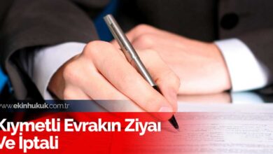 kıymetli evrak ziyaı kayıp olması