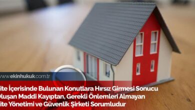 Site İçerisinde Bulunan Konutlara Hırsız Girmesi Sonucu Oluşan Maddi Kayıptan, Gerekli Önlemleri Almayan Site Yönetimi ve Güvenlik Şirketi Sorumludur